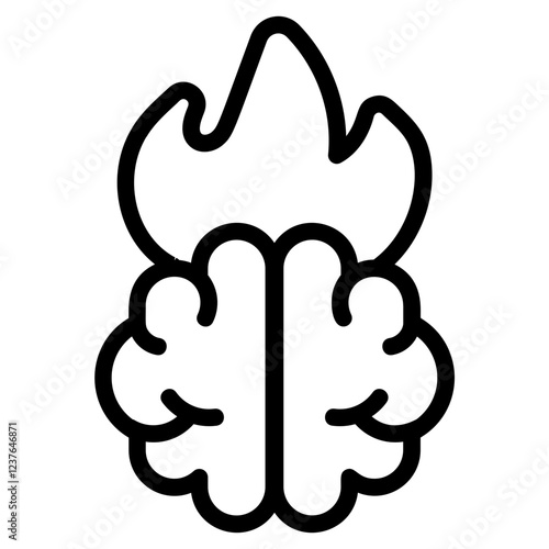 Burnout brain Line Icon