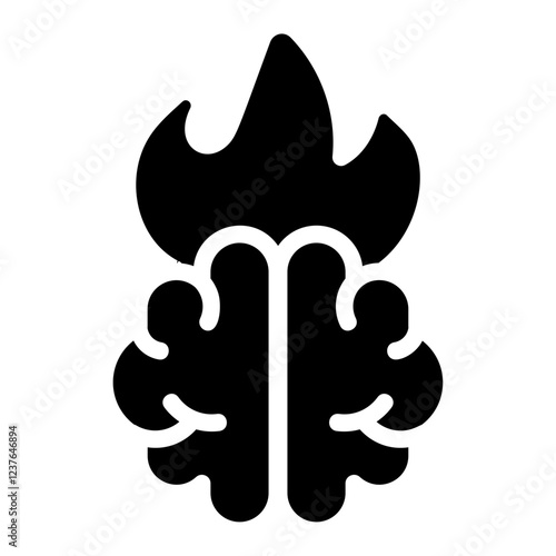 Burnout brain Solid Icon