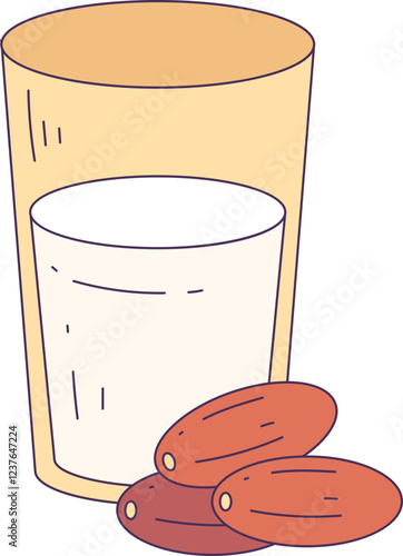 Water and dates object illustration