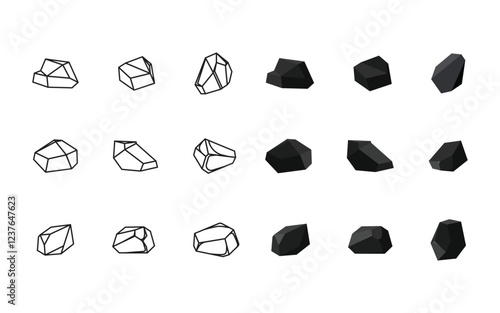 Industrial charcoal Vector icon design illustration