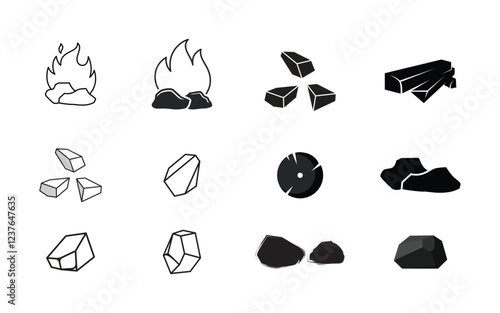 Industrial charcoal Vector icon design illustration