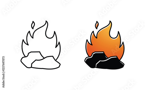 Industrial charcoal Vector icon design illustration