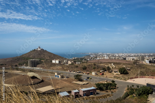 Wallpaper Mural Dakar, Senegal – Cityscape of Dakar from the top of one of the twin hills, Collines des Mamelles, where the African Renaissance Monument stands. Torontodigital.ca