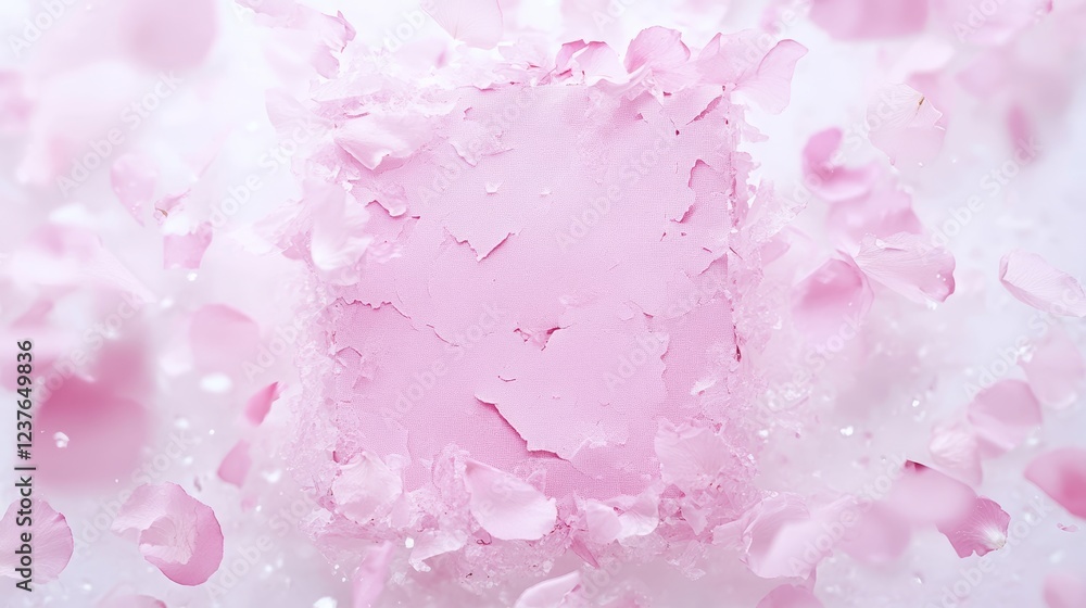 Pink Cube Encased in Fragile Rose Petals Pink Cube Encased in Fragile Rose Petals