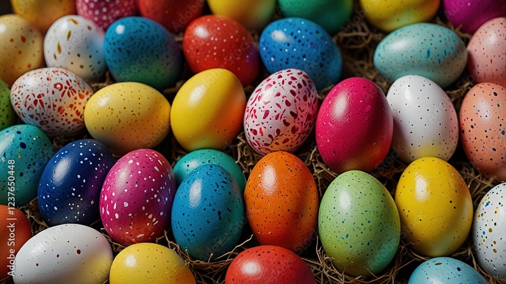 Colorfully painted Easter eggs Colorfully painted Easter eggs