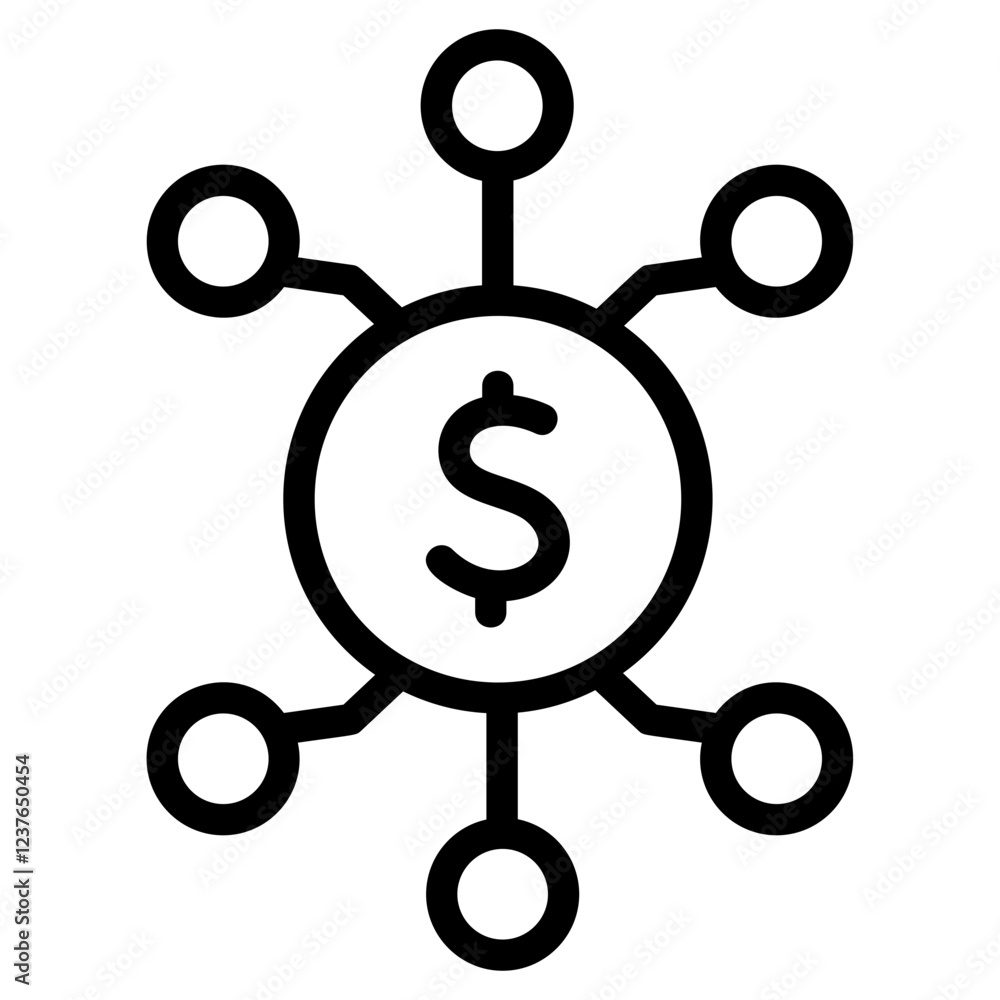 Digital money Line Icon Digital money Line Icon