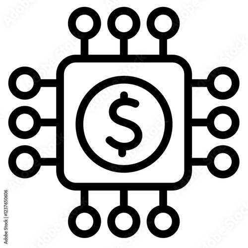 Digital money Line Icon