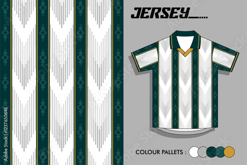 VINTAGE JERSEY BACKGROUND USE WHITE AND GREEN WTH GOLD LINE