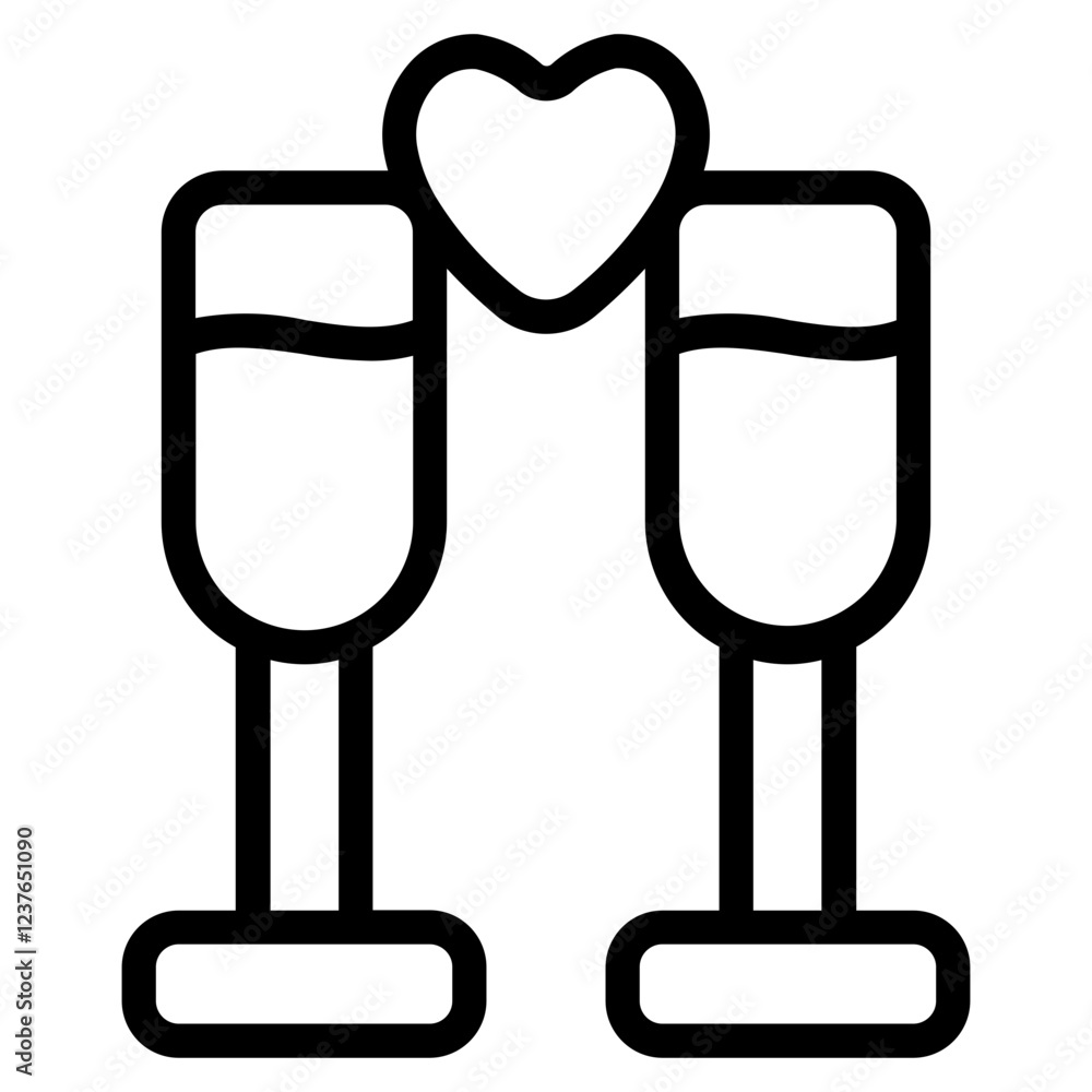 Dinner date Line Icon Dinner date Line Icon