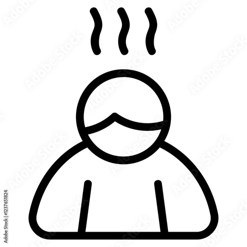 Exhausted Line Icon
