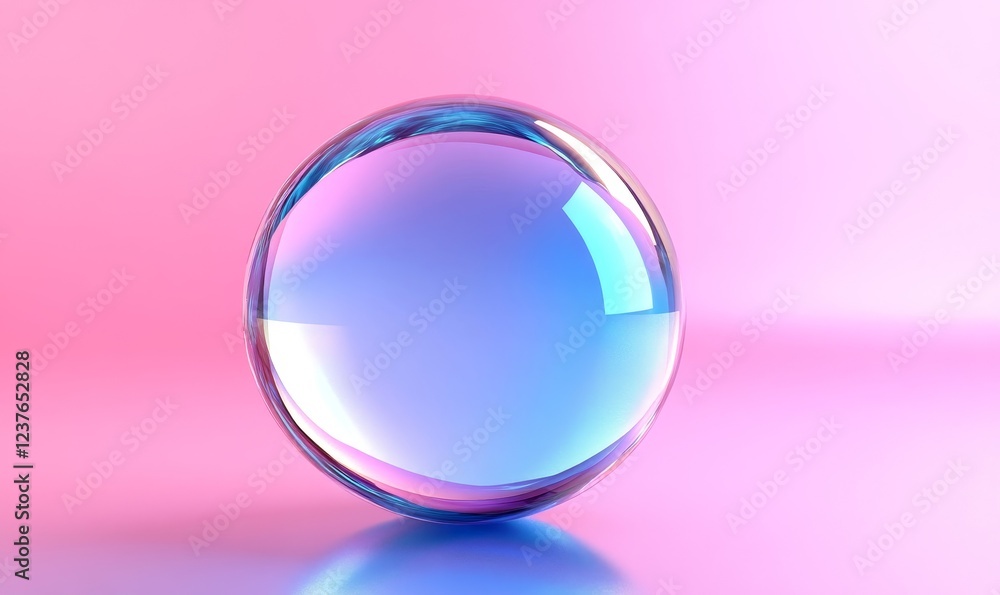 Blue iridescent sphere, 3D render, Generative AI Blue iridescent sphere, 3D render, Generative AI