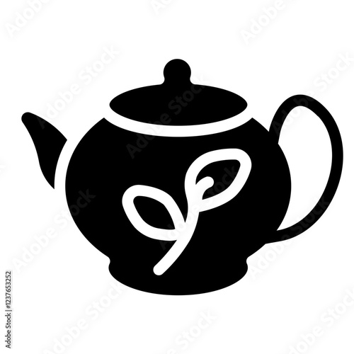 Green tea pot Solid Icon
