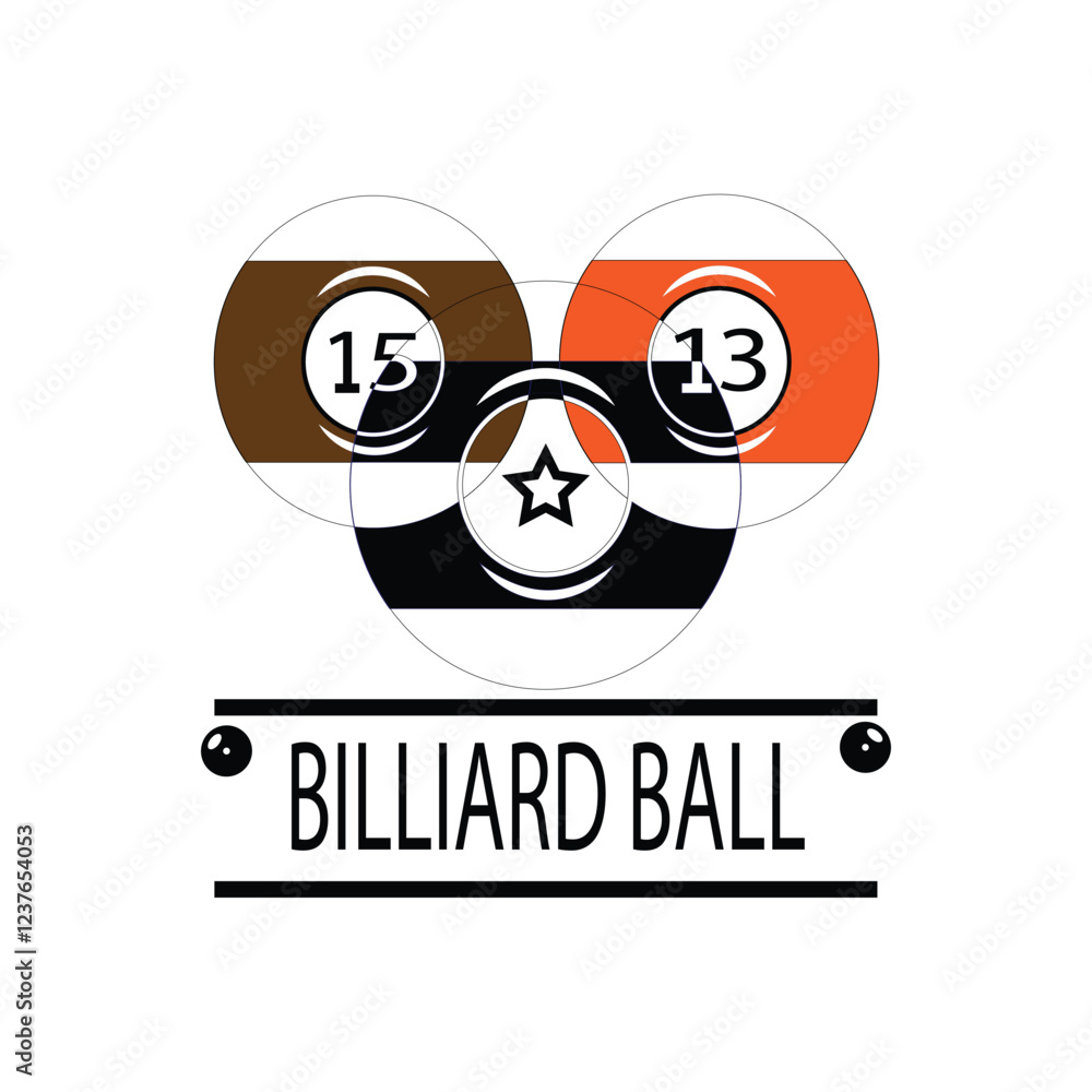 Obraz premium Set Classic Simple badge billiard logo