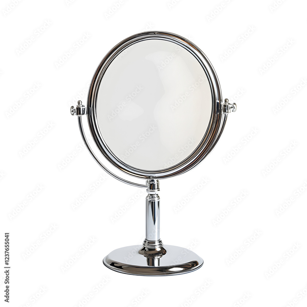 Adjustable Standing Mirror with Rotating Frame Isolated on Transparent Background Adjustable Standing Mirror with Rotating Frame Isolated on Transparent Background