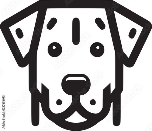 This flat vector dog icon showcases a cheerful and minimalist design, ideal for dog-related events like pet adoptions, fundraisers, or dog shows, adding a fun and inviting vibe to your event materials