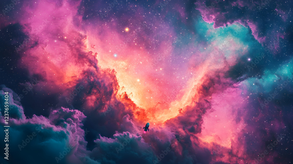 Vibrant Cosmic Cloudscape with Spectacular Colors in the Universe Vibrant Cosmic Cloudscape with Spectacular Colors in the Universe
