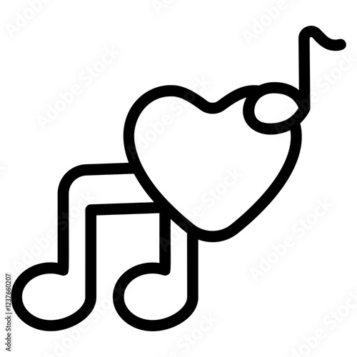 Music romance Line Icon