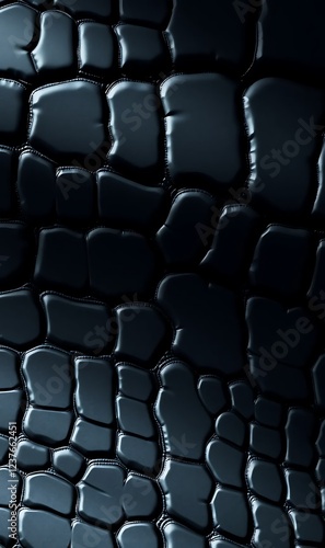 Abstract reptilian skin texture with wavy, organic pattern resembling alligator or crocodile scales, featuring deep shadows and highlights for 3D effect.