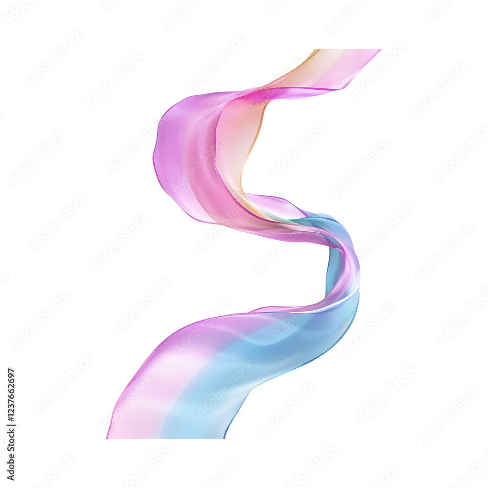 Fototapeta premium Pink and Blue Wave Isolated on Transparent Background