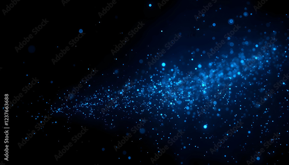 Fototapeta premium cosmic dust, swirling nebula, glowing particles, deep space, blue illumination, starry background, ethereal atmosphere, galactic clouds, celestial lights, interstellar matter, astronomical phenomenon,