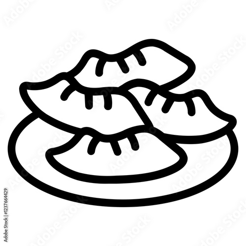 Shrimp dumplings Line Icon