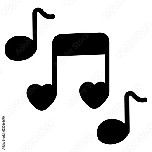 Valentine music Solid Icon