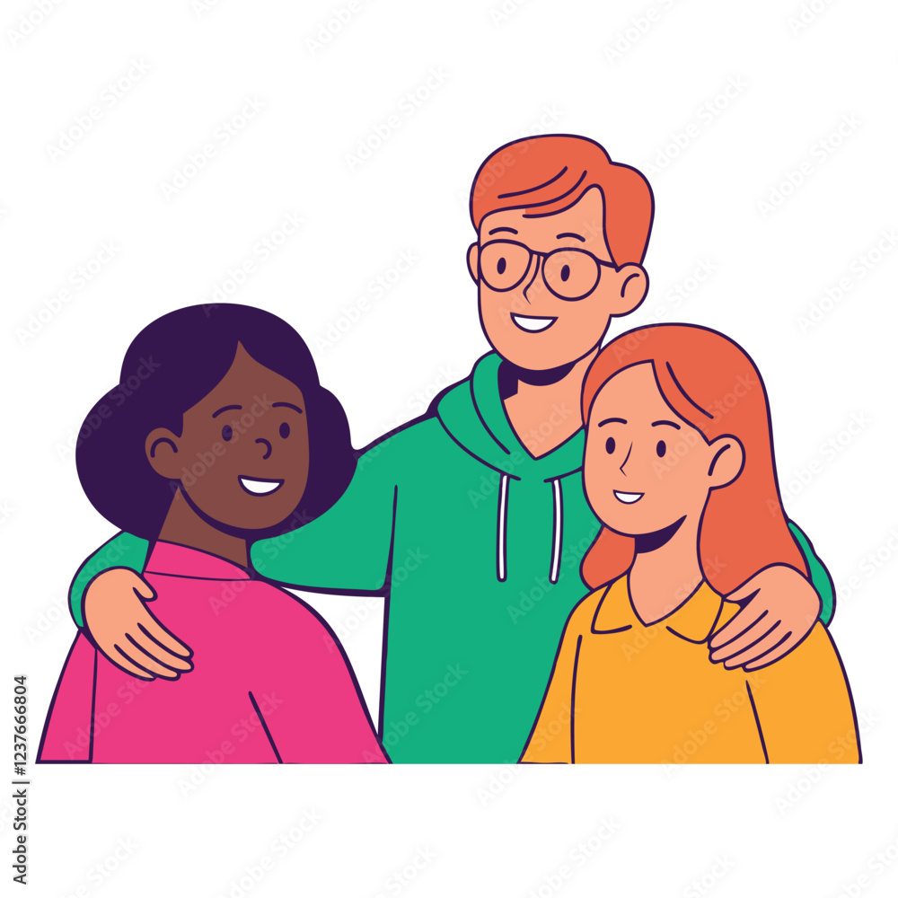 Multigenerational Family Happy Together Illustration Multigenerational Family Happy Together Illustration