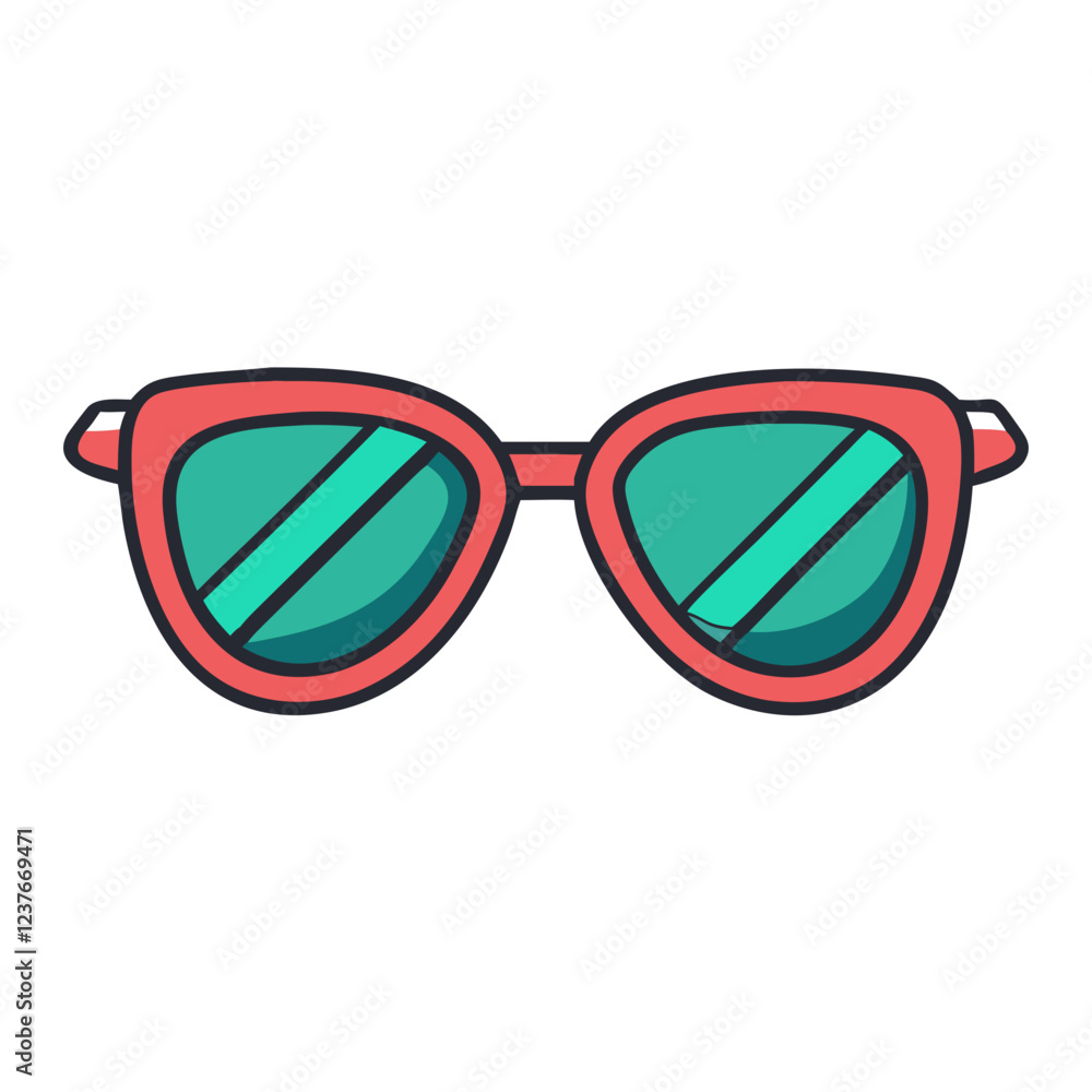 Stylish sunglasses icon in flat style Stylish sunglasses icon in flat style