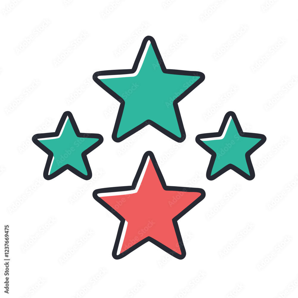 Star rating icon in flat style Star rating icon in flat style