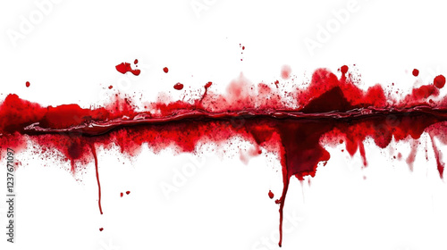 blood splatter texture - red dripping paint on white background