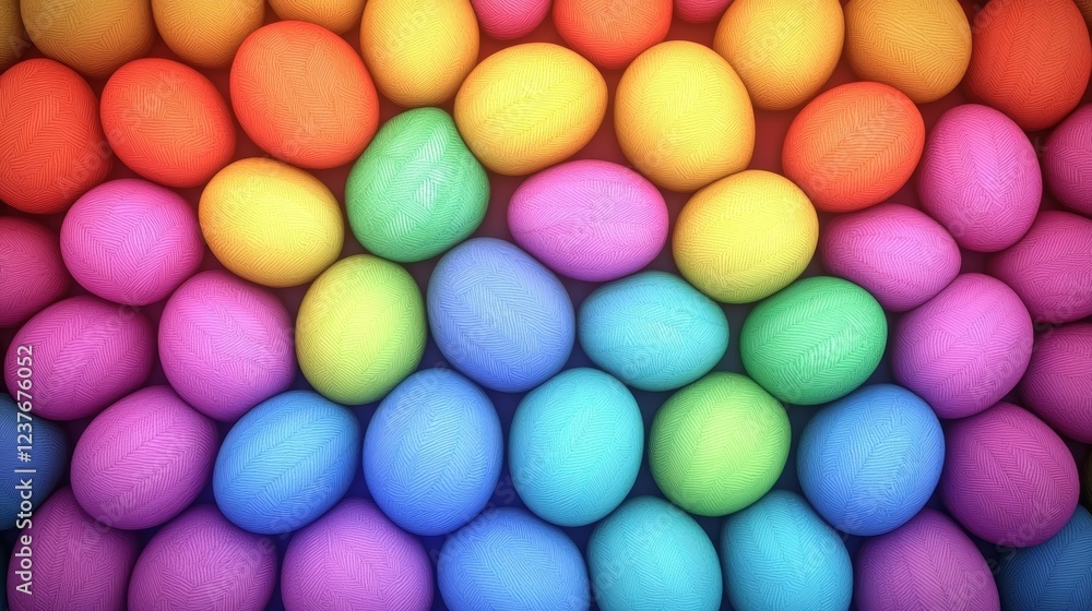 Rainbow Colored Eggs Arranged in a Pile Rainbow Colored Eggs Arranged in a Pile