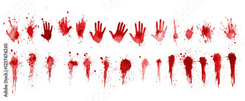 bloody handprints and splatter - horror graphic design