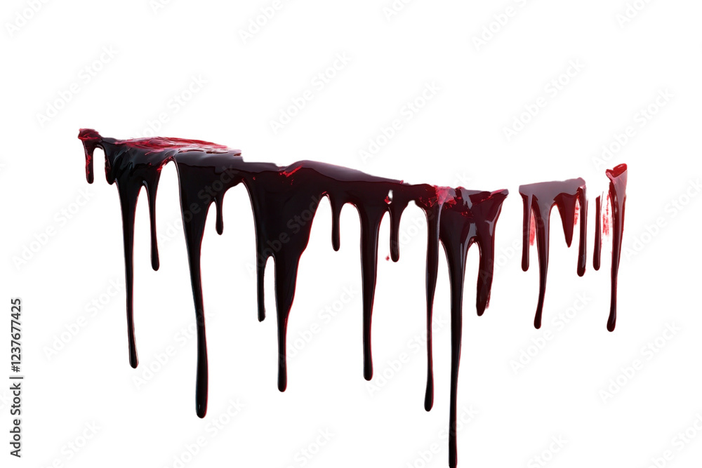 Naklejka premium blood dripping texture on white background