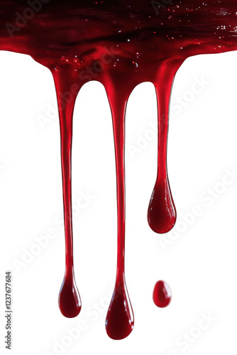 blood dripping drops - dark red liquid - isolated on black