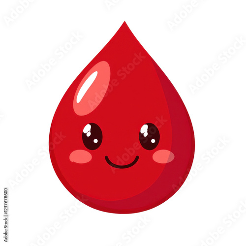 cute red blood drop cartoon illustration