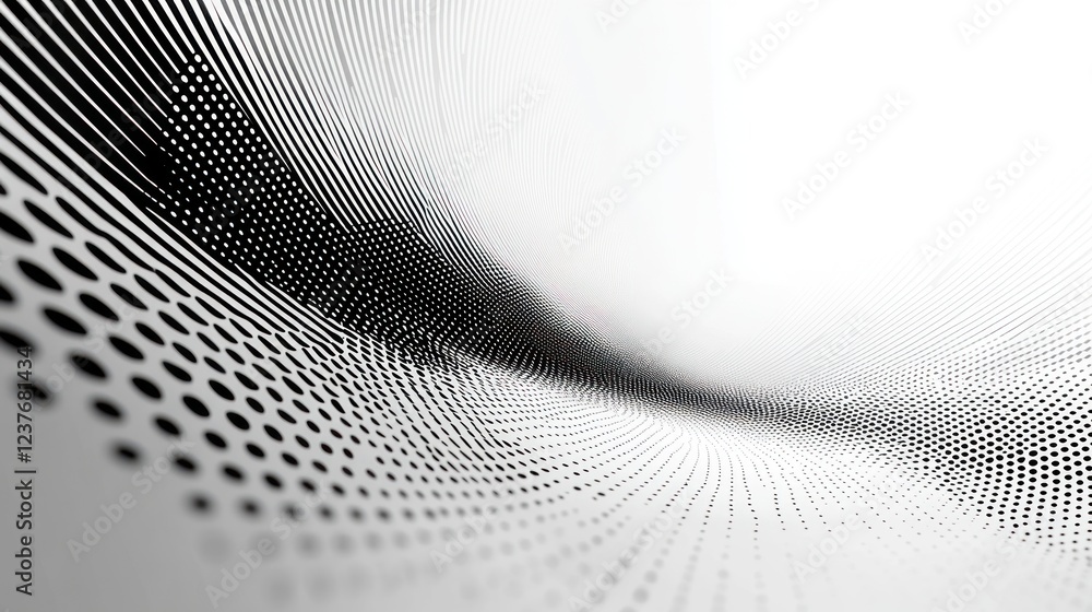 Abstract black-white wave background; digital tunnel Abstract black-white wave background; digital tunnel