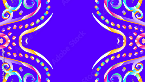 gradient flower and leaf art pattern of indonesian culture traditional tenun batik ethnic dayak ornament for wallpaper ads background