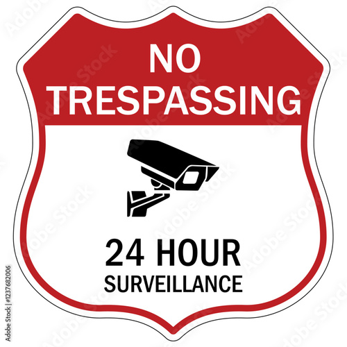No trespassing sign 24 hour surveillance