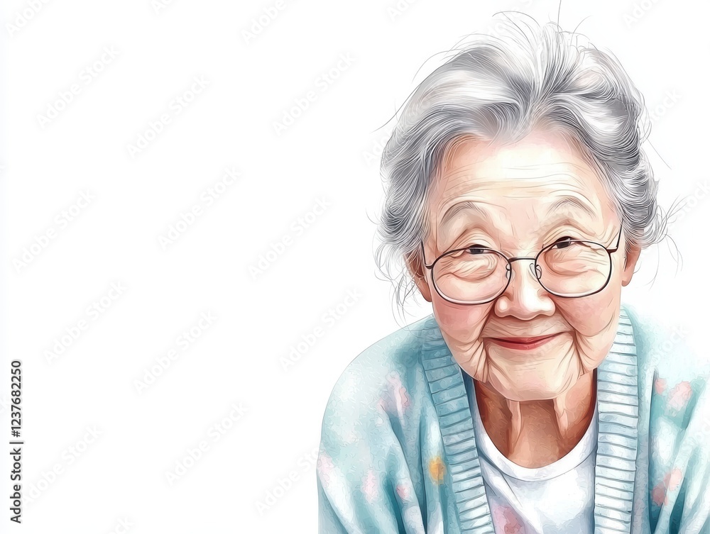 Timeless elegance, portrait of a senior woman with glasses and blue sweater exuding wisdom confidence Timeless elegance, portrait of a senior woman with glasses and blue sweater exuding wisdom confidence