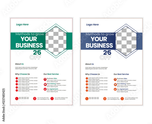 Abundle of 2 templates of different colors a4 flyer template,Creative Business Flyer Design Template,corporate business webinar conference flyer design layout template, 
