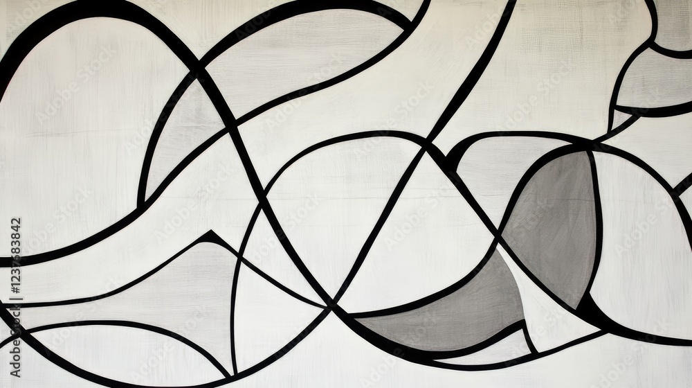 Simple yet bold abstract shapes outlined in black, creating a cool contemporary design. Simple yet bold abstract shapes outlined in black, creating a cool contemporary design.