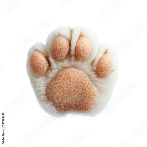 Close-up of a Fluffy Cat Paw Pad photo