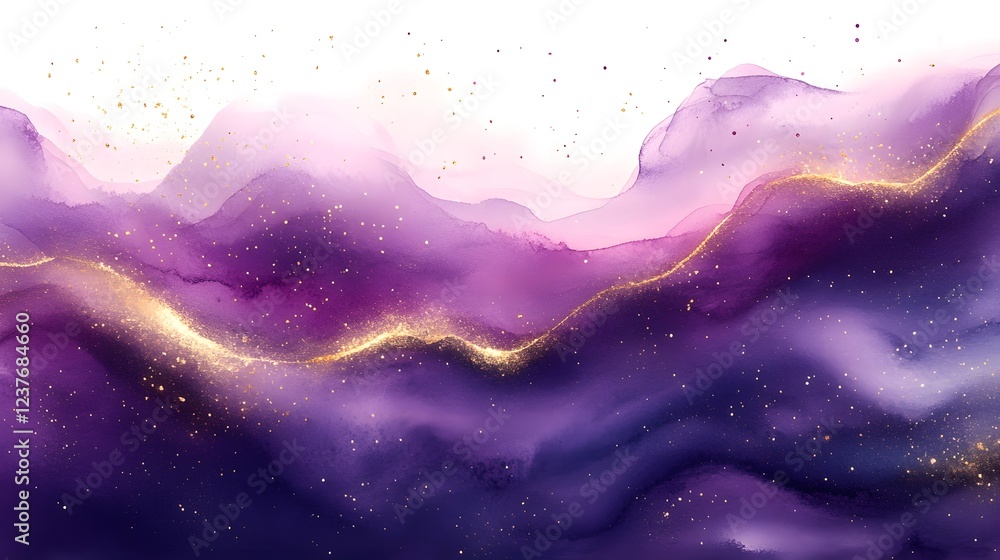 Obraz premium Dreamy Purple Watercolor Pattern