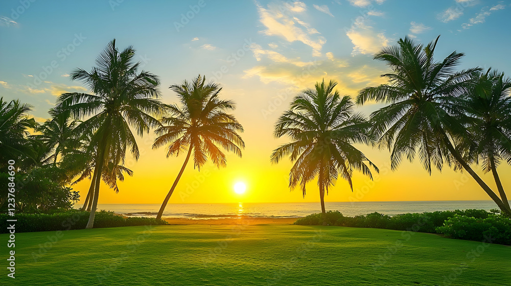 palm trees on the beach palm trees on the beach