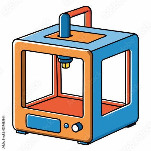 3d printer vector illustration