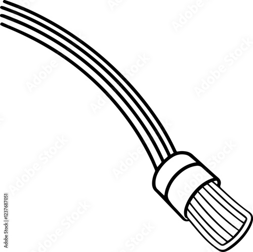 fiber optic cable outline vector illustration