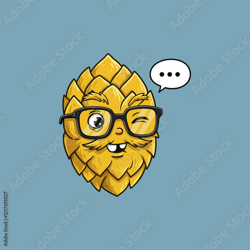 Hipster Hop Conical Character Winking Cartoon Illustration