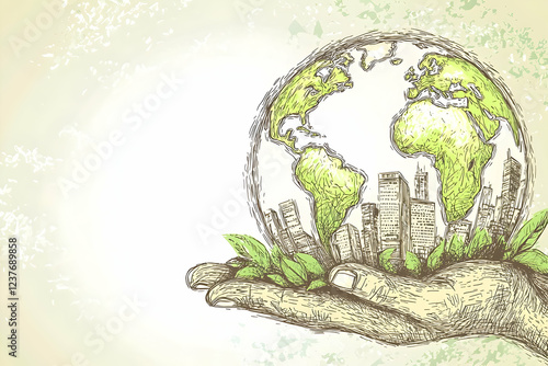 Fototapeta Naklejka Na Ścianę i Meble -  hand holding earth