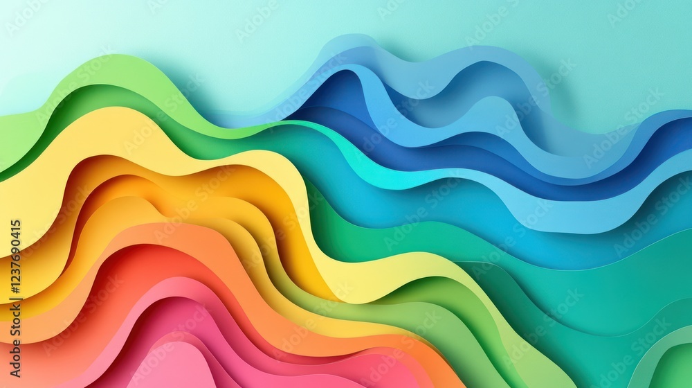 Colorful paper waves abstract background design (1) Colorful paper waves abstract background design (1)