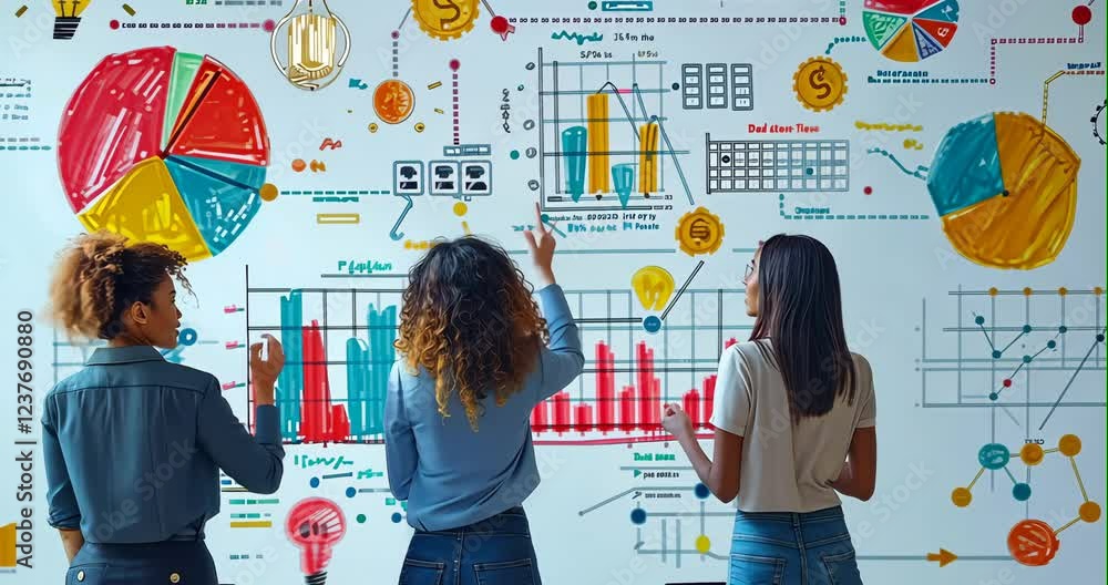 custom made wallpaper toronto digitalA team collaborates before a dynamic digital whiteboard, where animated charts update in real time. Flickering light bulbs signal new ideas as they gesture, discuss, and take notes, creating a futuris